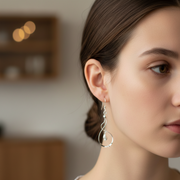 Wave 925 Sterling Silver Dangling Hook Earrings for Women